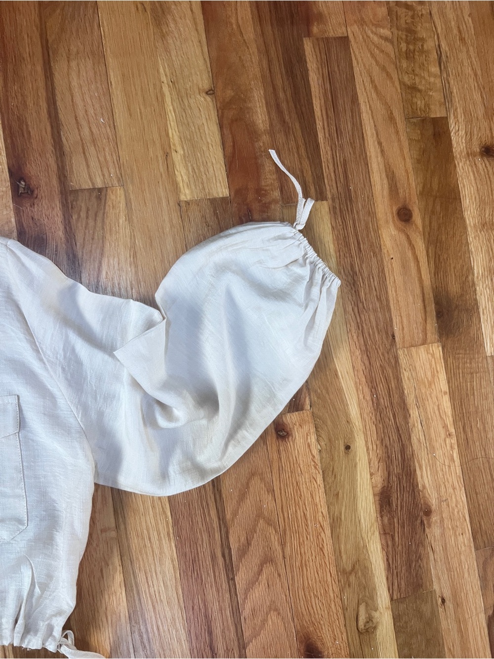 Women's Cream Cropped Utility Shirt - Picture 6 of 8
